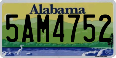 AL license plate 5AM4752