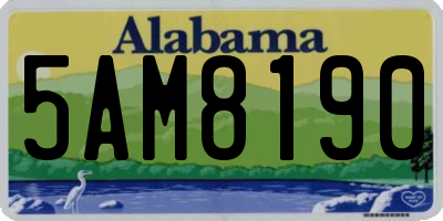 AL license plate 5AM8190