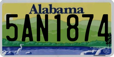 AL license plate 5AN1874