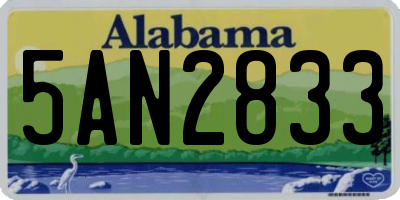 AL license plate 5AN2833