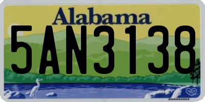 AL license plate 5AN3138
