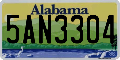 AL license plate 5AN3304