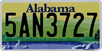 AL license plate 5AN3727