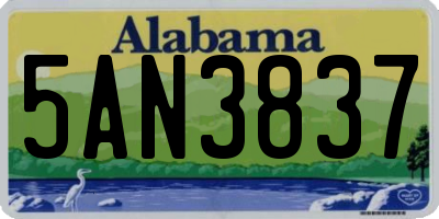 AL license plate 5AN3837