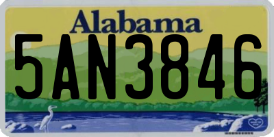 AL license plate 5AN3846
