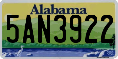 AL license plate 5AN3922