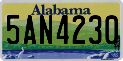 AL license plate 5AN4230