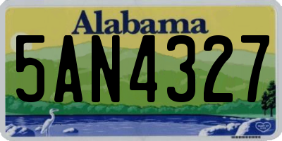 AL license plate 5AN4327