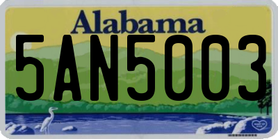 AL license plate 5AN5003