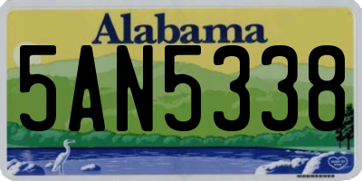AL license plate 5AN5338