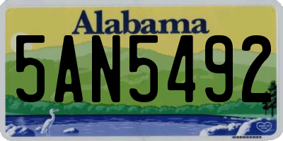 AL license plate 5AN5492