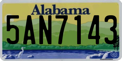 AL license plate 5AN7143
