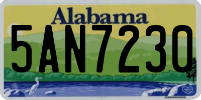 AL license plate 5AN7230