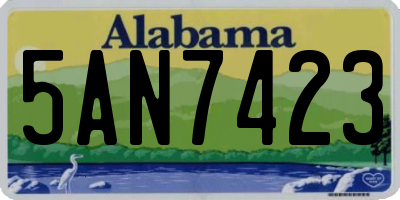 AL license plate 5AN7423