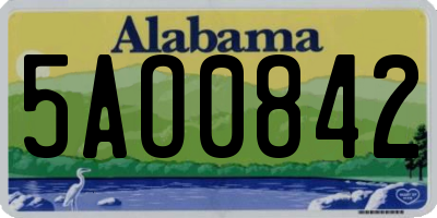 AL license plate 5AO0842