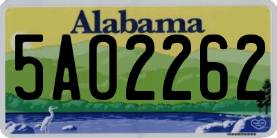 AL license plate 5AO2262
