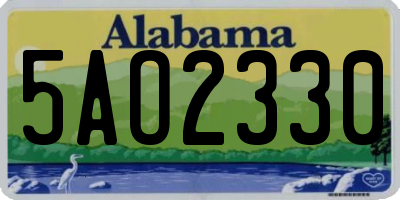 AL license plate 5AO2330