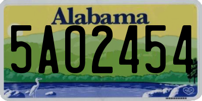 AL license plate 5AO2454