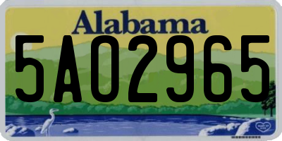 AL license plate 5AO2965