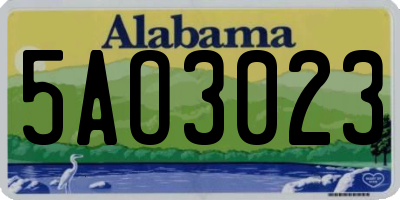 AL license plate 5AO3023