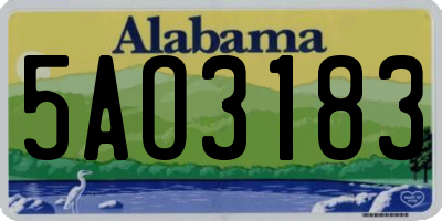 AL license plate 5AO3183