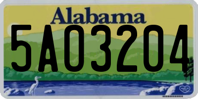 AL license plate 5AO3204