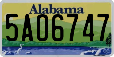 AL license plate 5AO6747
