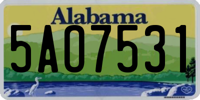 AL license plate 5AO7531
