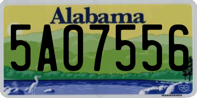 AL license plate 5AO7556