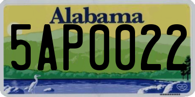 AL license plate 5AP0022