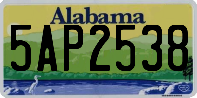 AL license plate 5AP2538