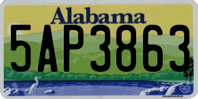 AL license plate 5AP3863