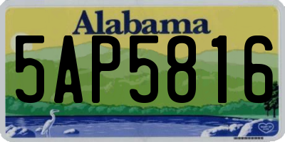 AL license plate 5AP5816