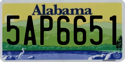 AL license plate 5AP6651