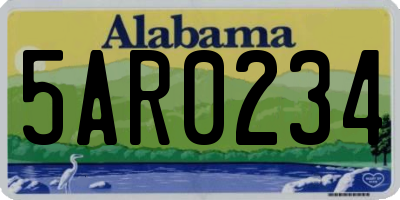 AL license plate 5AR0234