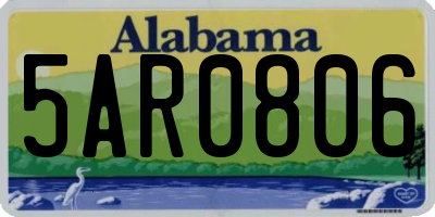 AL license plate 5AR0806