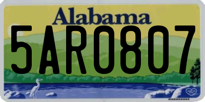 AL license plate 5AR0807