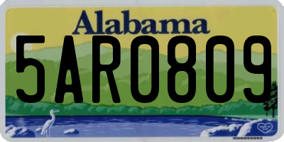 AL license plate 5AR0809