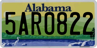 AL license plate 5AR0822