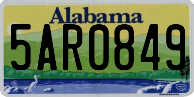 AL license plate 5AR0849