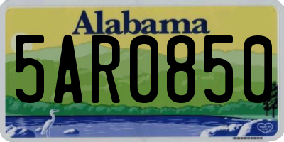 AL license plate 5AR0850