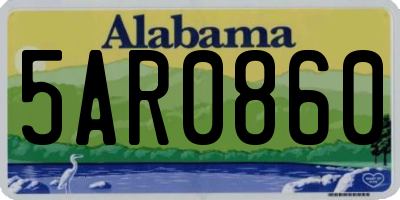 AL license plate 5AR0860