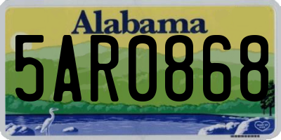 AL license plate 5AR0868