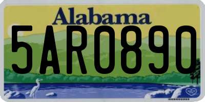 AL license plate 5AR0890