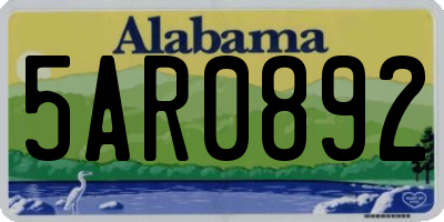 AL license plate 5AR0892