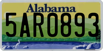 AL license plate 5AR0893
