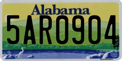 AL license plate 5AR0904
