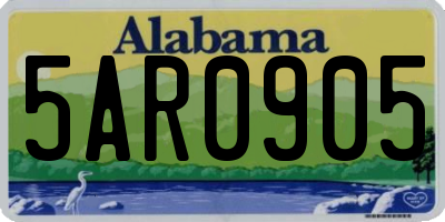 AL license plate 5AR0905