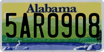 AL license plate 5AR0908