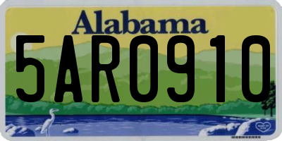 AL license plate 5AR0910